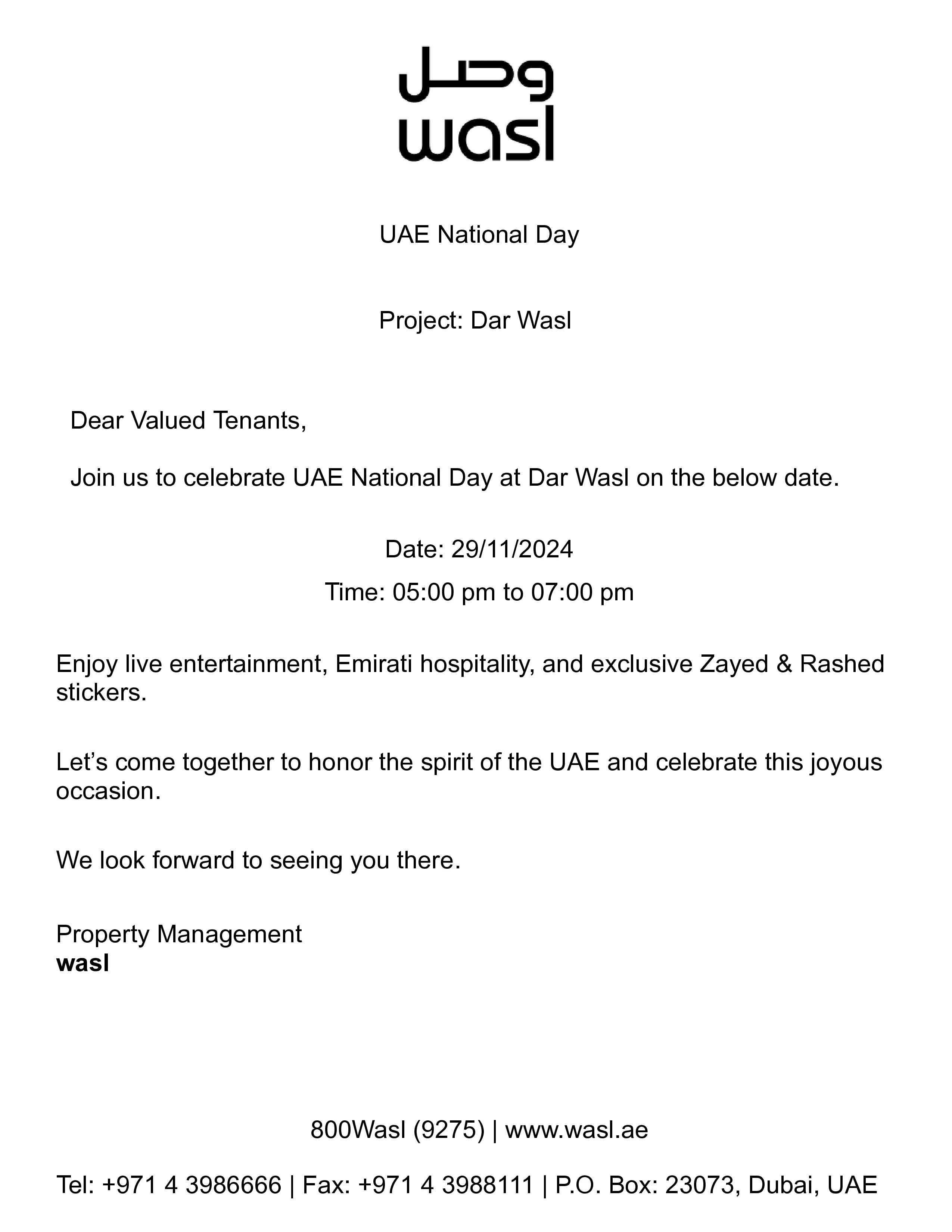 UAE National Day - Dar Wasl