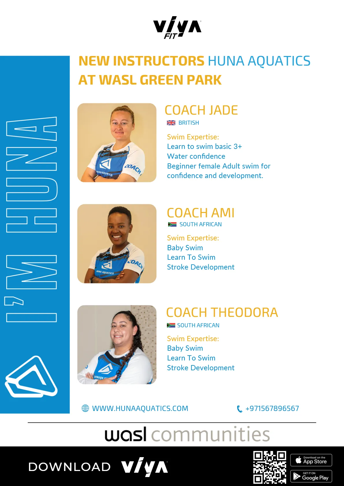 New Female Swim Instructors from Huna Aquatics at Wasl Green Park!
